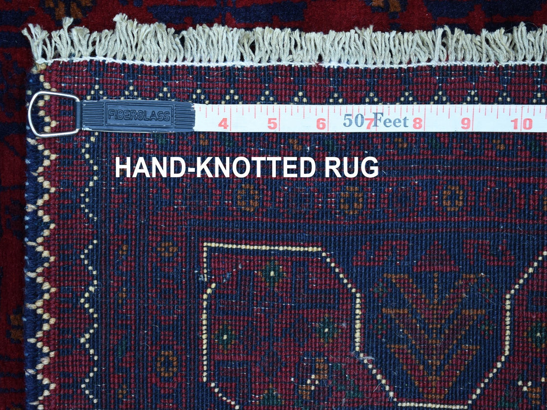 3'10" x 5'9" New Hand Knotted Red Wool Rectangle Oriental Rug - MOA10268070
