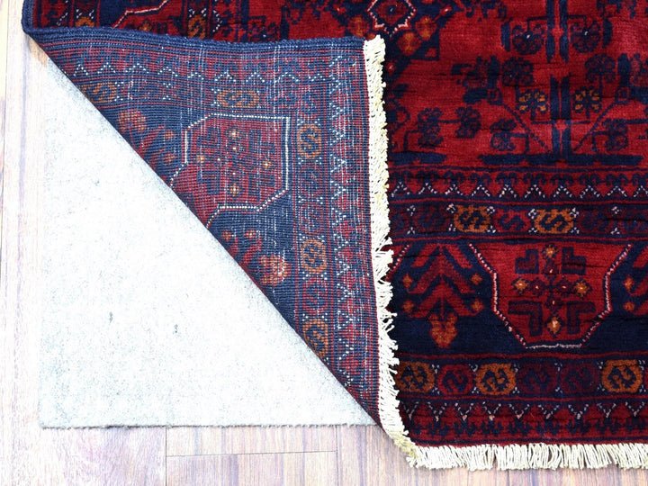 3'4" x 5'0" New Hand Knotted Red Wool Rectangle Oriental Rug - MOA10268089