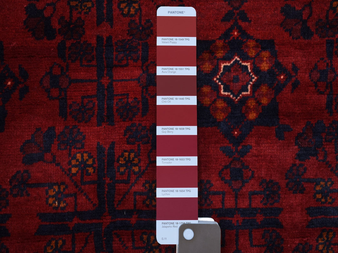3'4" x 5'0" New Hand Knotted Red Wool Rectangle Oriental Rug - MOA10268089
