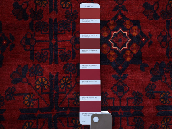 3'4" x 5'0" New Hand Knotted Red Wool Rectangle Oriental Rug - MOA10268089