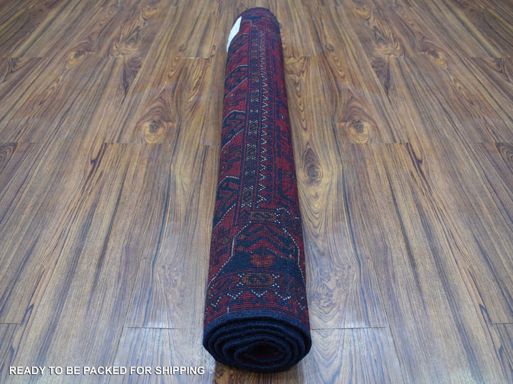 3'4" x 5'0" New Hand Knotted Red Wool Rectangle Oriental Rug - MOA10268089