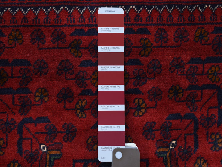 3'3" x 5'0" New Hand Knotted Red Wool Rectangle Oriental Rug - MOA10268092