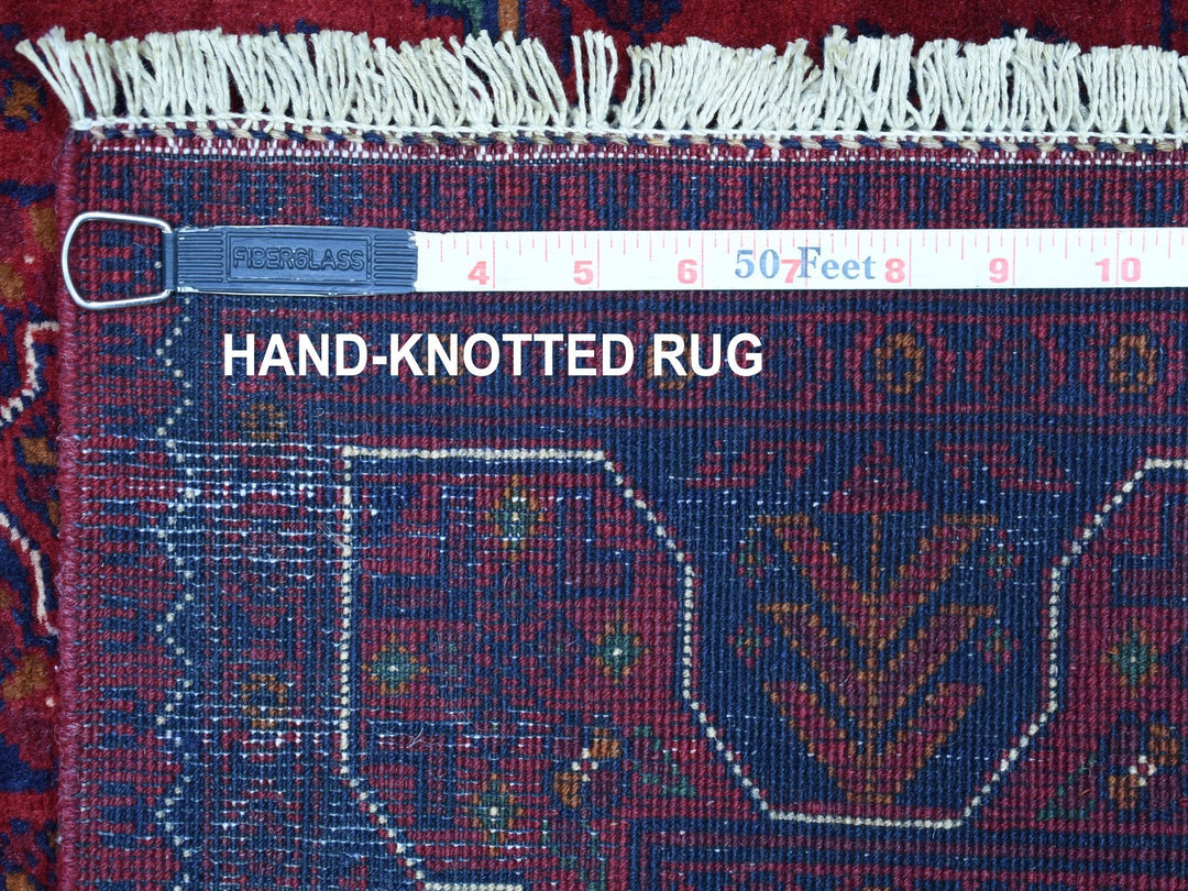 3'3" x 5'0" New Hand Knotted Red Wool Rectangle Oriental Rug - MOA10268092