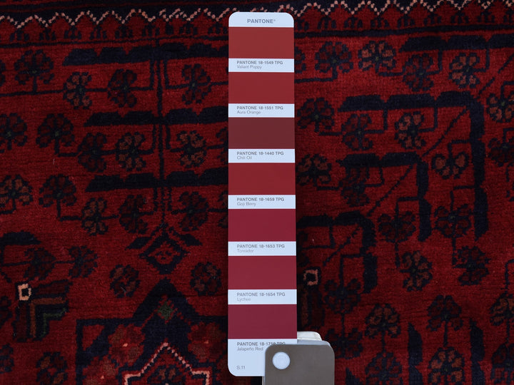 3'4" x 4'9" New Hand Knotted Red Wool Rectangle Oriental Rug - MOA10268095