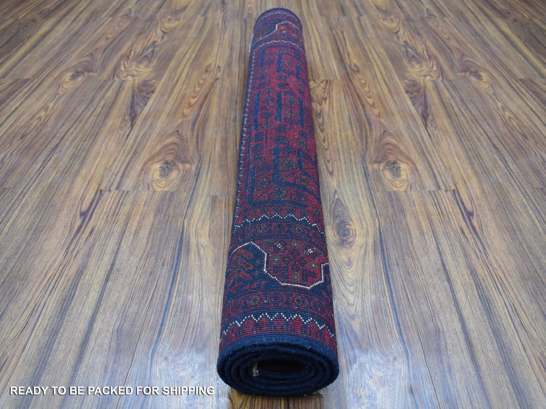 3'4" x 4'9" New Hand Knotted Red Wool Rectangle Oriental Rug - MOA10268095