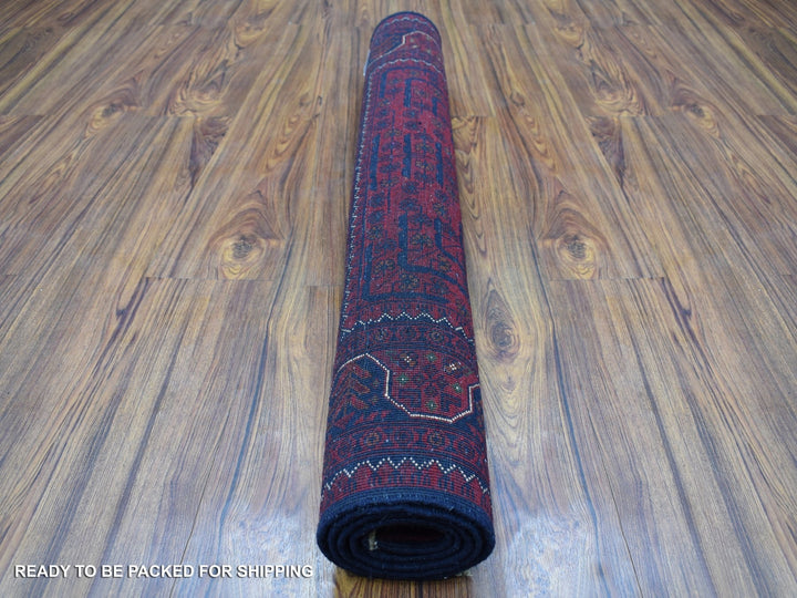 3'4" x 4'9" New Hand Knotted Red Wool Rectangle Oriental Rug - MOA10268095