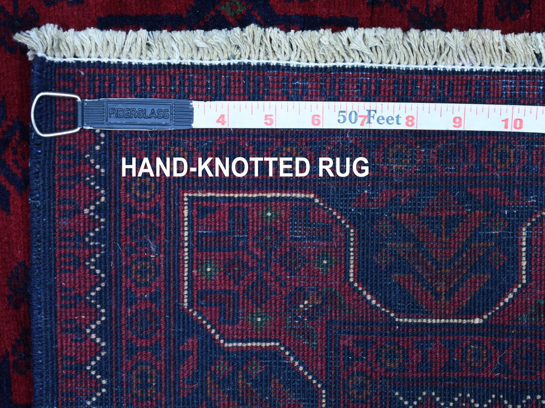 3'4" x 4'9" New Hand Knotted Red Wool Rectangle Oriental Rug - MOA10268095
