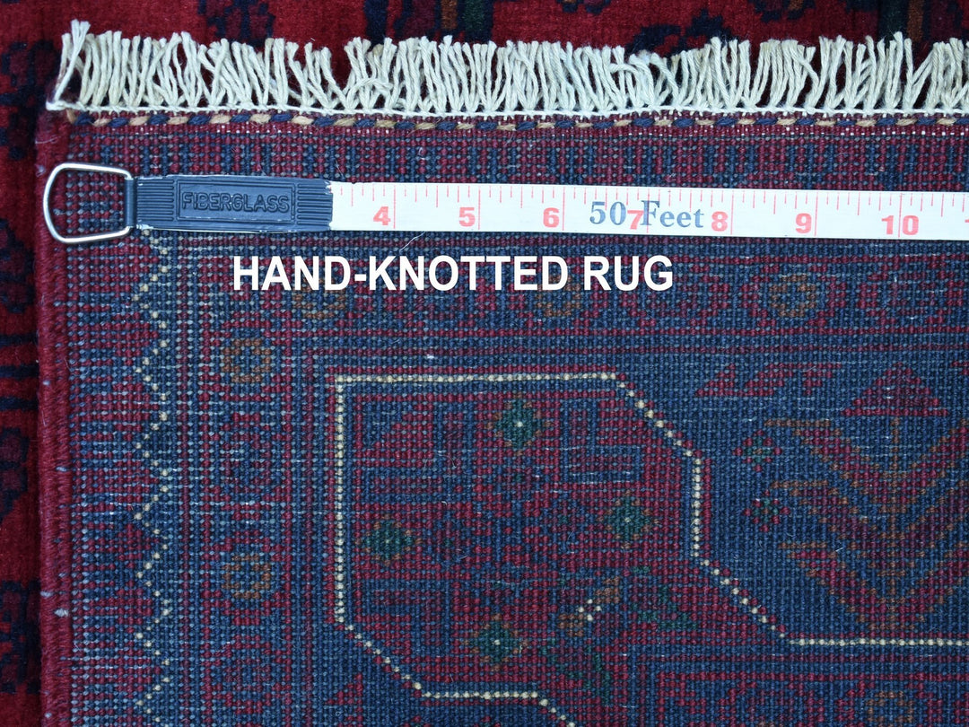 3'3" x 5'0" New Hand Knotted Red Wool Rectangle Oriental Rug - MOA10268096
