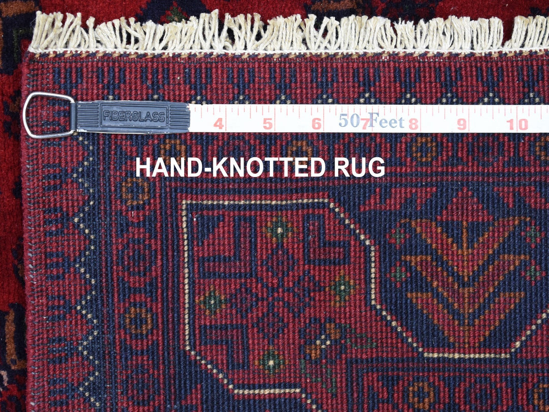 3'4" x 4'9" New Hand Knotted Red Wool Rectangle Oriental Rug - MOA10268098