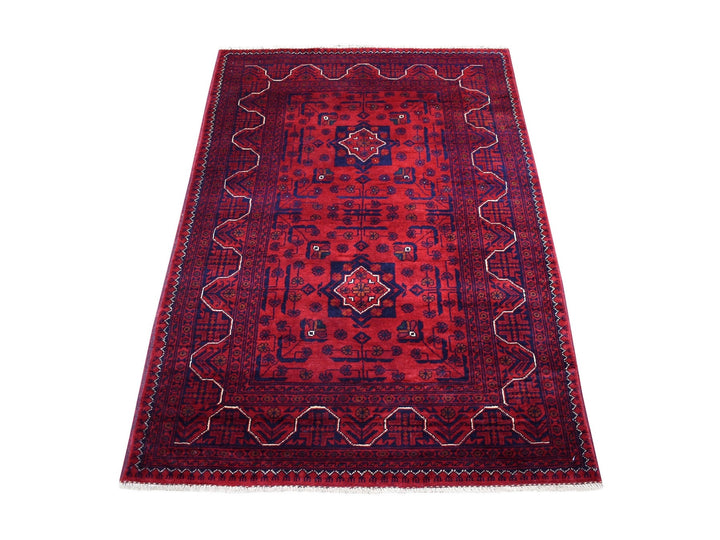 3'3" x 4'10" New Hand Knotted Red Wool Rectangle Oriental Rug - MOA10268099