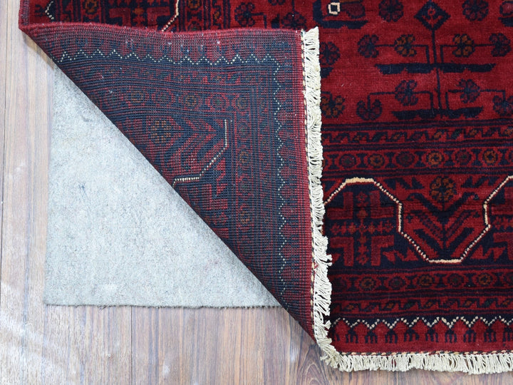 3'3" x 4'10" New Hand Knotted Red Wool Rectangle Oriental Rug - MOA10268099
