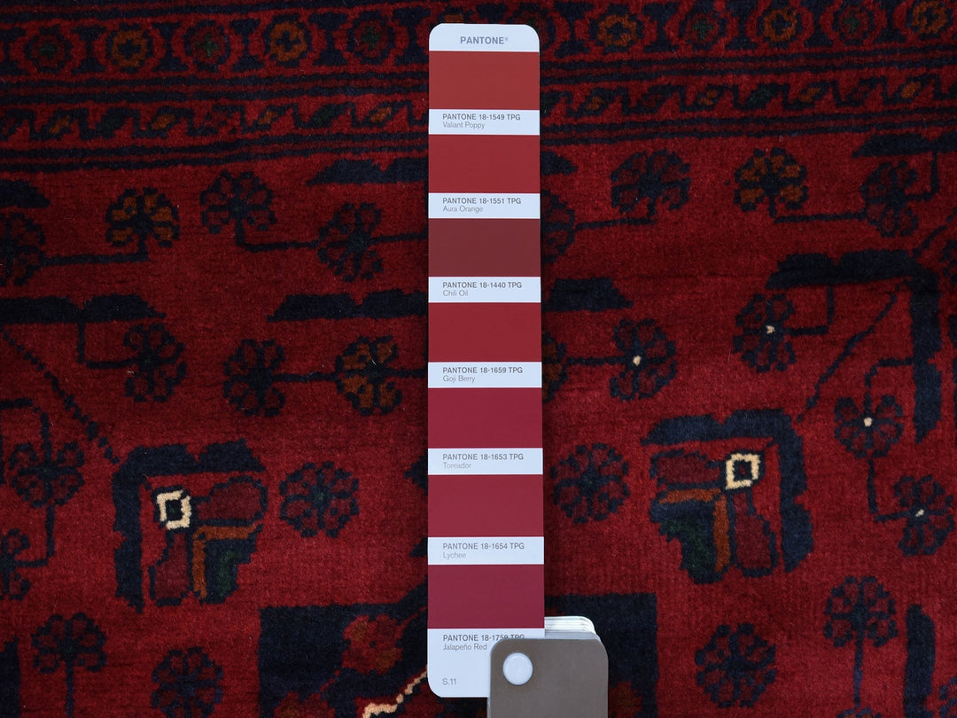 3'3" x 4'10" New Hand Knotted Red Wool Rectangle Oriental Rug - MOA10268099