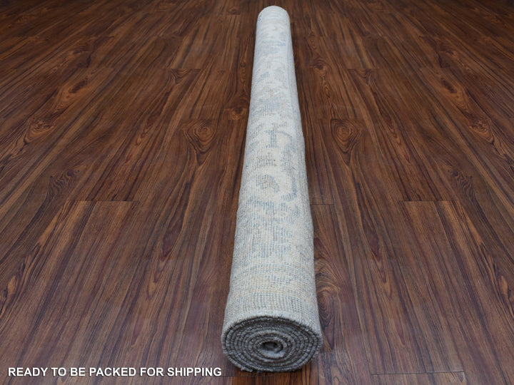 6'0" x 9'2" New Hand Knotted Grey Wool Rectangle Oriental Rug - MOA10268142