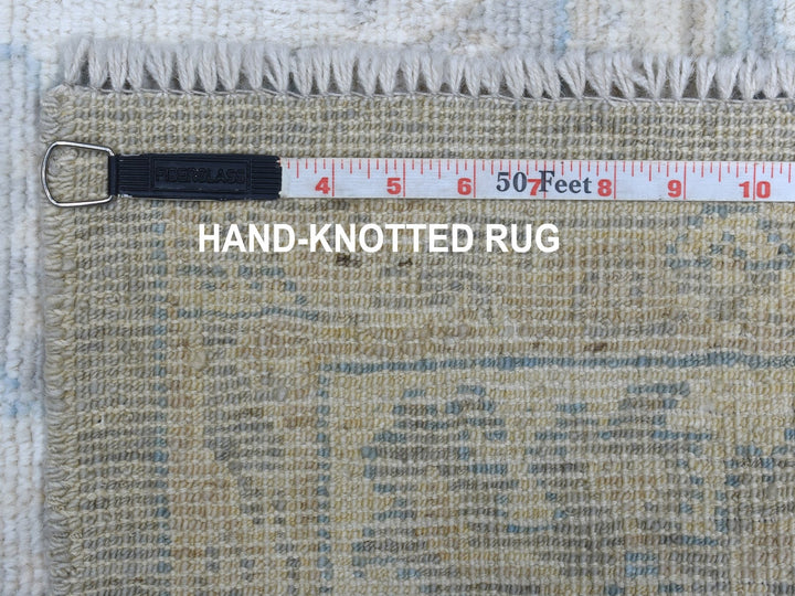 6'0" x 9'2" New Hand Knotted Grey Wool Rectangle Oriental Rug - MOA10268142