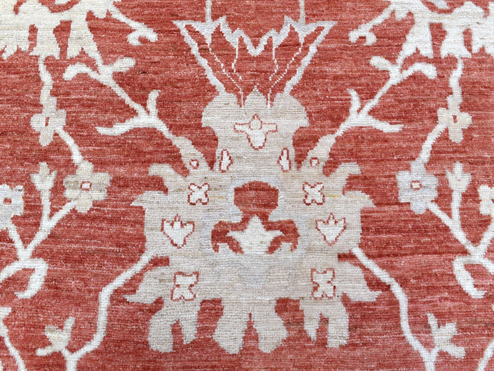11'9" x 14'9" New Hand Knotted Red Wool Rectangle Oriental Rug - MOA10268145