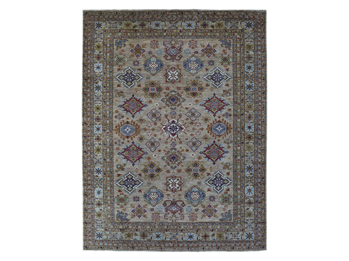 9'0" x 11'9" New Hand Knotted Beige Wool Rectangle Oriental Rug - MOA10268154