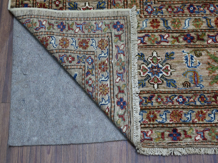 9'0" x 11'9" New Hand Knotted Beige Wool Rectangle Oriental Rug - MOA10268154