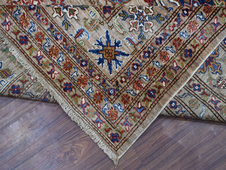 9'0" x 11'9" New Hand Knotted Beige Wool Rectangle Oriental Rug - MOA10268154