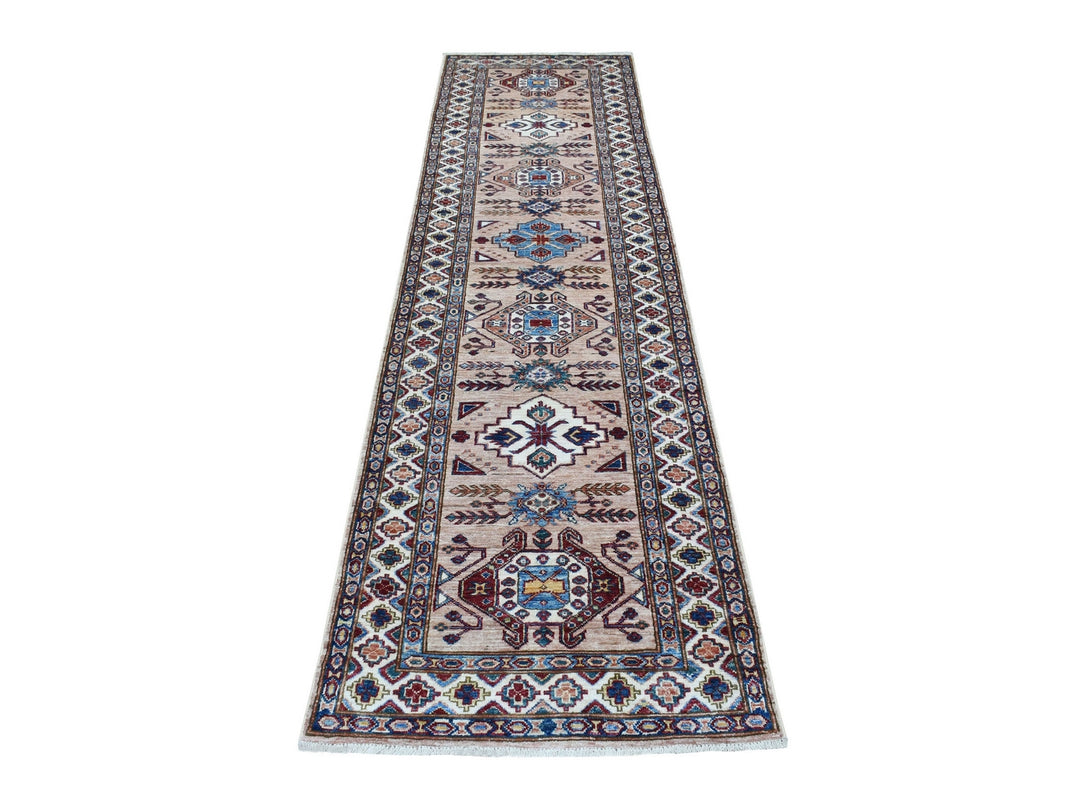 2'7" x 9'8" New Hand Knotted Brown Wool Runner Oriental Rug - MOA10268173