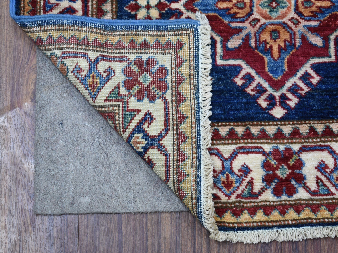 2'8" x 10'5" New Hand Knotted Blue Wool Runner Oriental Rug - MOA10268180