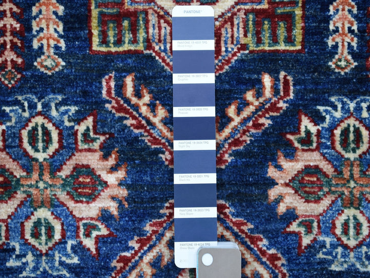 2'8" x 10'5" New Hand Knotted Blue Wool Runner Oriental Rug - MOA10268180