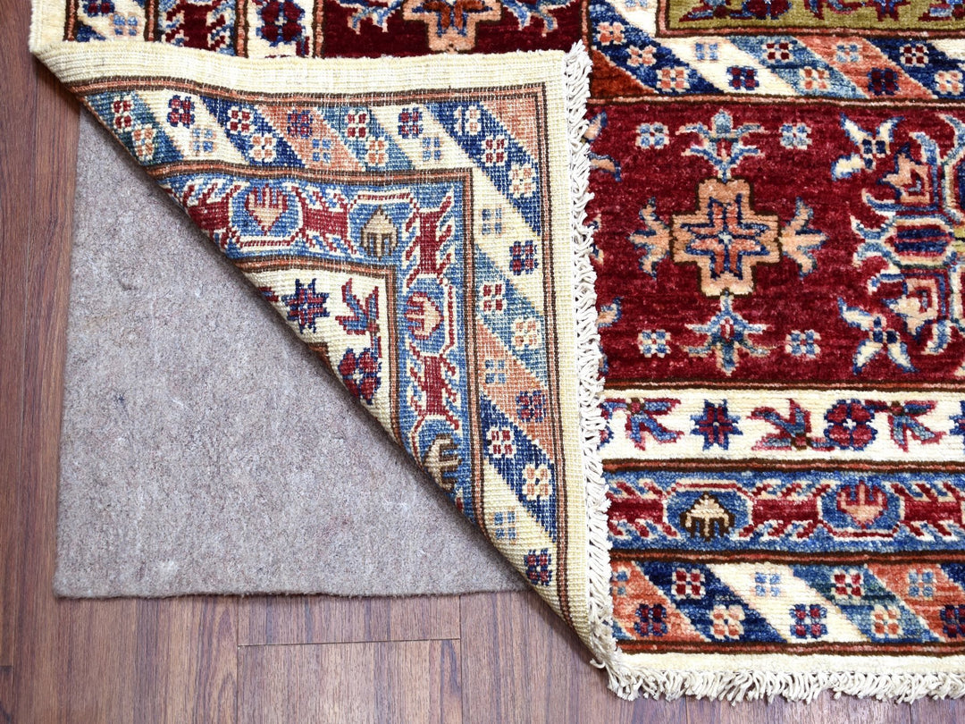 9'1" x 12'4" New Hand Knotted Ivory Wool Rectangle Oriental Rug - MOA10268224