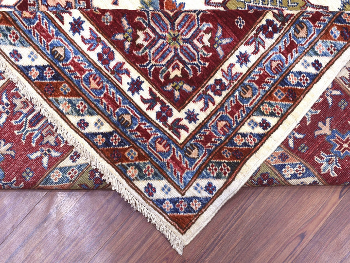 9'1" x 12'4" New Hand Knotted Ivory Wool Rectangle Oriental Rug - MOA10268224
