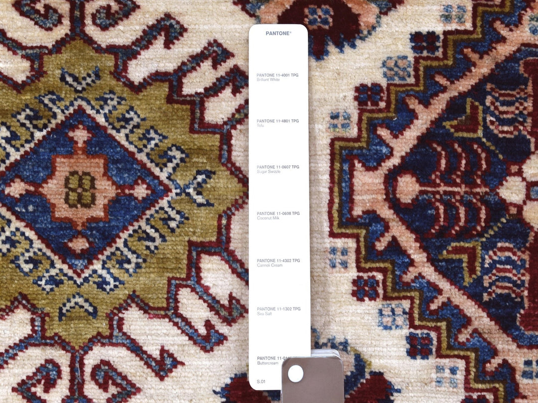 9'1" x 12'4" New Hand Knotted Ivory Wool Rectangle Oriental Rug - MOA10268224