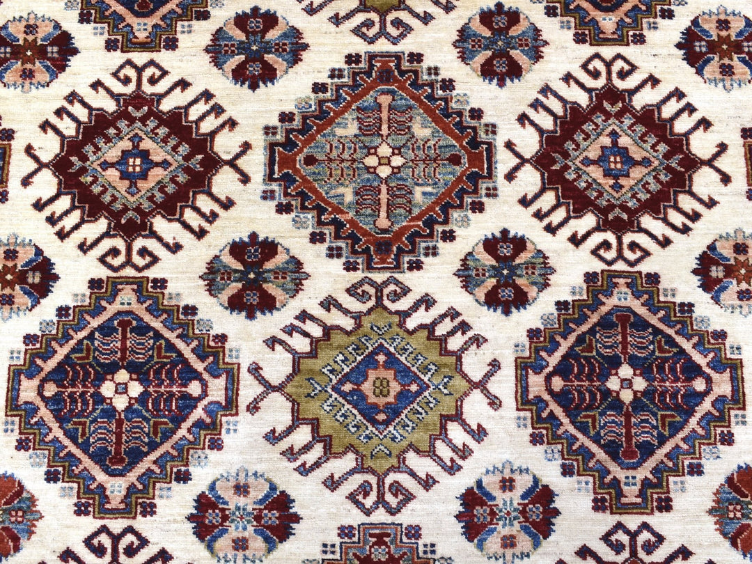 9'1" x 12'4" New Hand Knotted Ivory Wool Rectangle Oriental Rug - MOA10268224