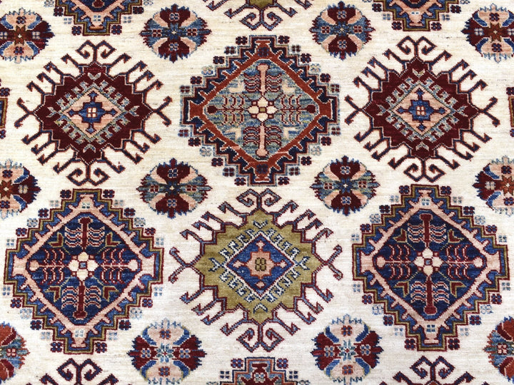 9'1" x 12'4" New Hand Knotted Ivory Wool Rectangle Oriental Rug - MOA10268224