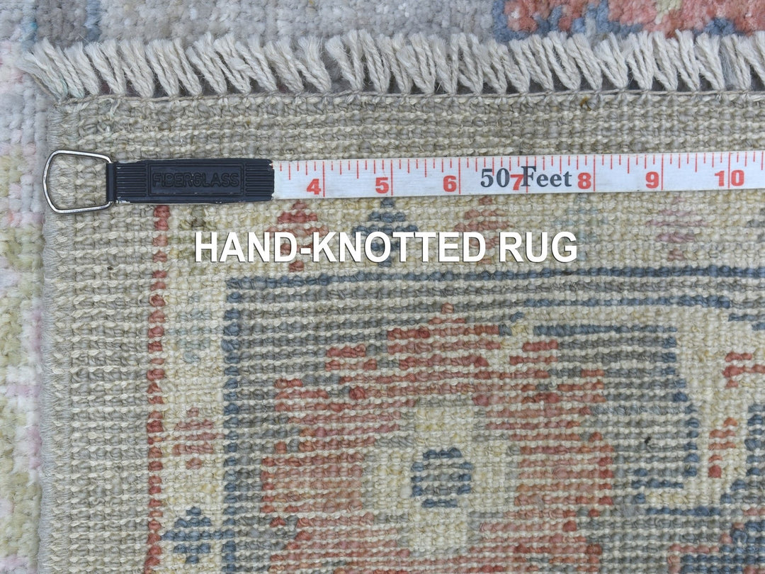 3'2" x 10'0" New Hand Knotted Grey Wool Runner Oriental Rug - MOA10268314