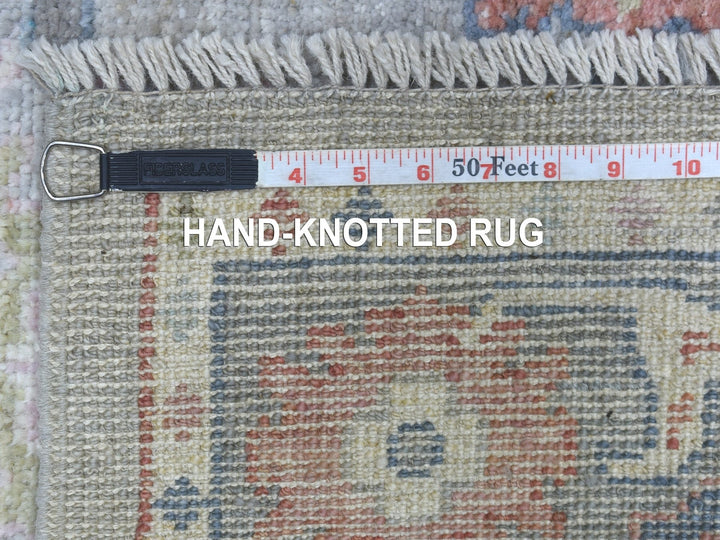 3'2" x 10'0" New Hand Knotted Grey Wool Runner Oriental Rug - MOA10268314