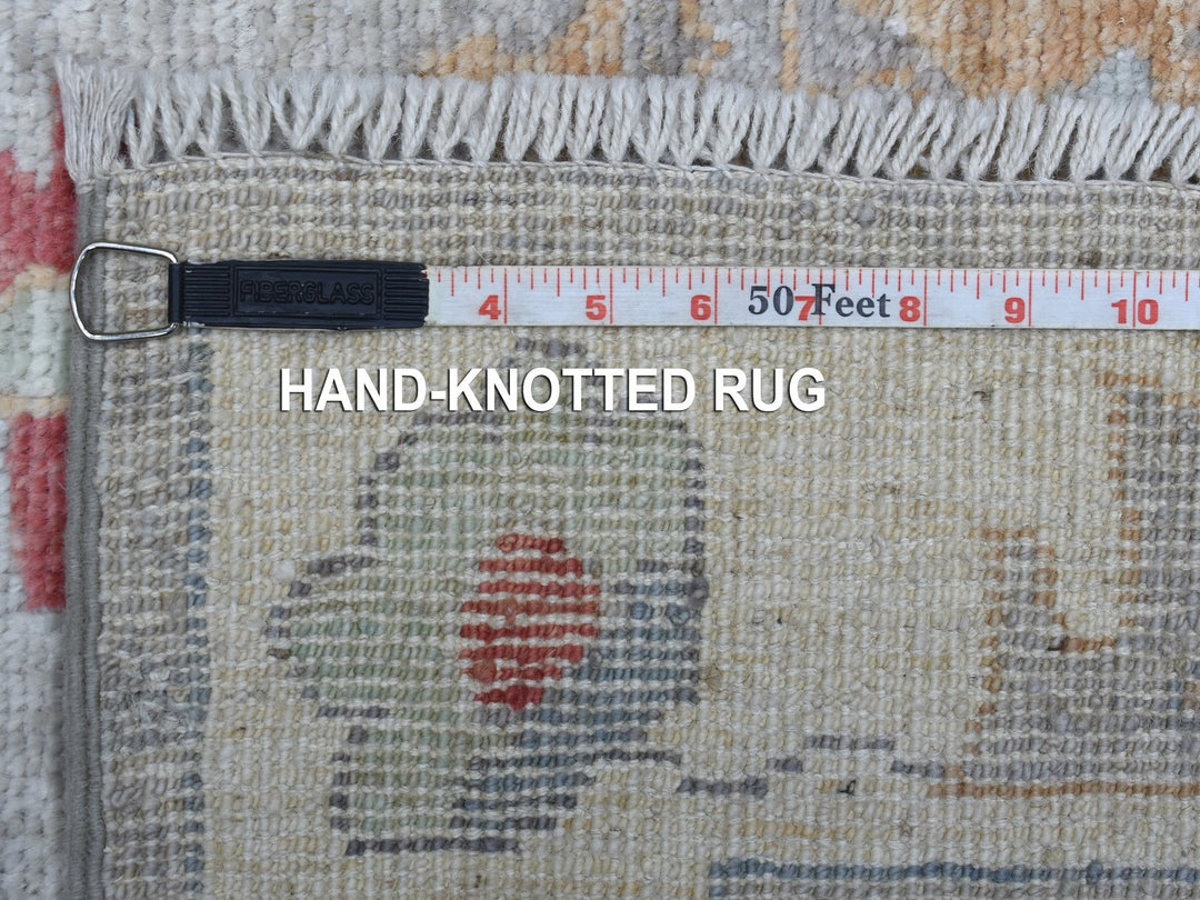 3'0" x 13'5" New Hand Knotted Grey Wool Runner Oriental Rug - MOA10268396