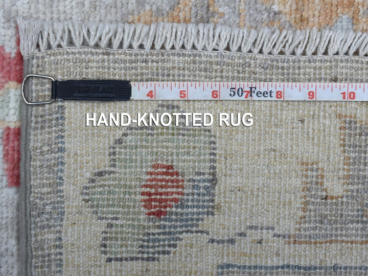 3'0" x 13'5" New Hand Knotted Grey Wool Runner Oriental Rug - MOA10268396
