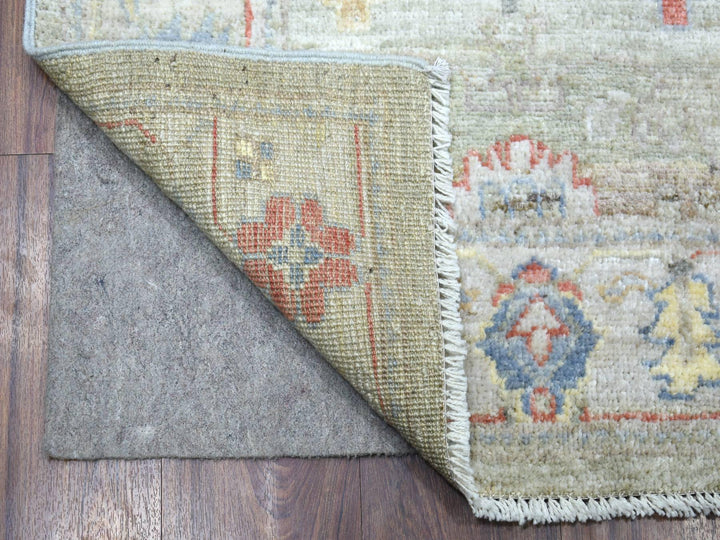 2'7" x 17'5" New Hand Knotted Grey Wool Runner Oriental Rug - MOA10268405