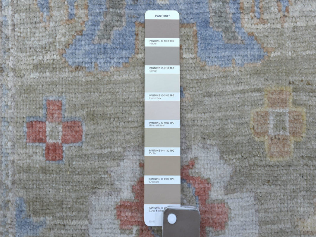 2'7" x 17'5" New Hand Knotted Grey Wool Runner Oriental Rug - MOA10268405