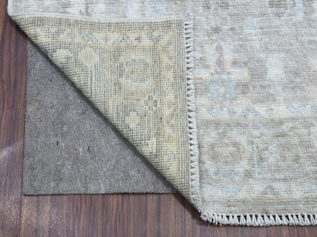 2'9" x 16'0" New Hand Knotted Grey Wool Runner Oriental Rug - MOA10268407