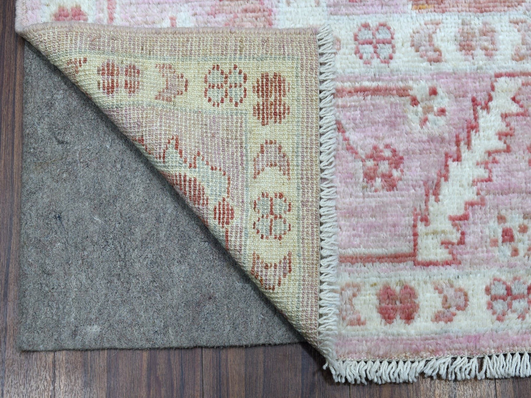 6'1" x 8'10" New Hand Knotted Pink Wool Rectangle Oriental Rug - MOA10268446