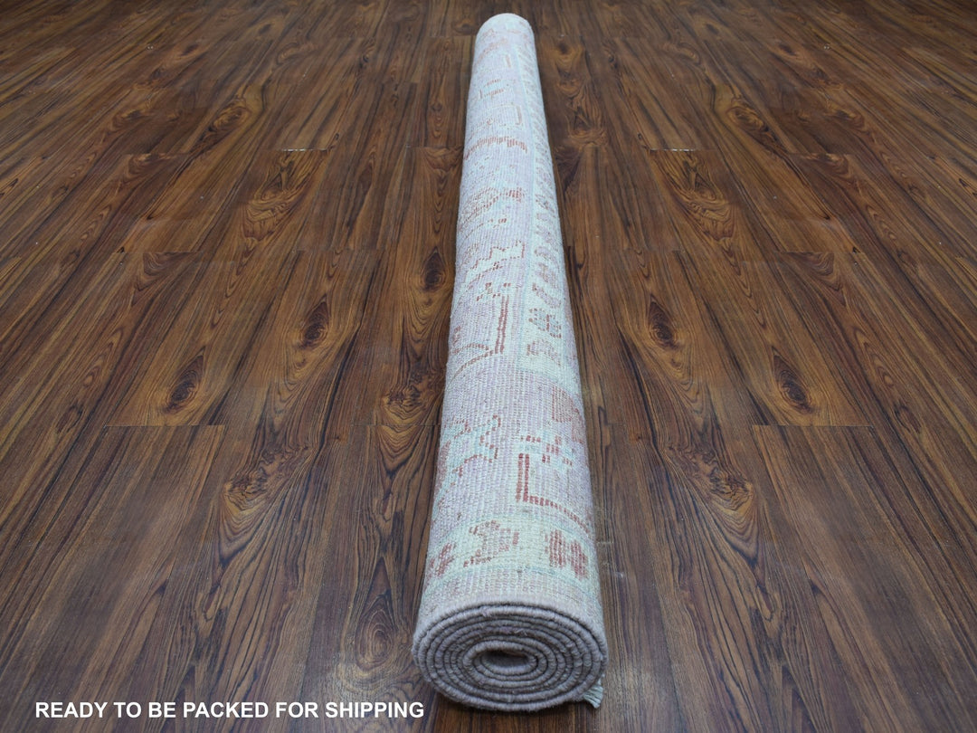 6'1" x 8'10" New Hand Knotted Pink Wool Rectangle Oriental Rug - MOA10268446