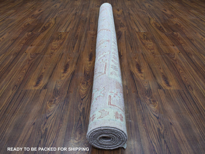 6'1" x 8'10" New Hand Knotted Pink Wool Rectangle Oriental Rug - MOA10268446