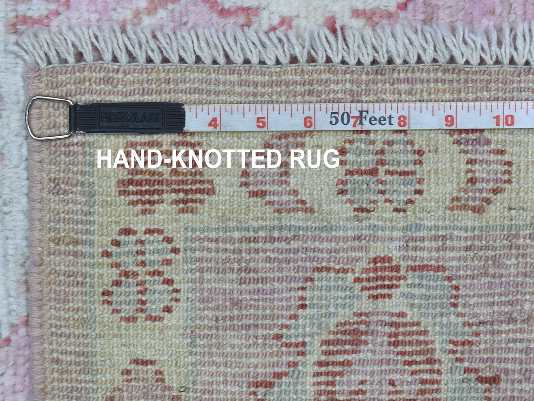 6'1" x 8'10" New Hand Knotted Pink Wool Rectangle Oriental Rug - MOA10268446