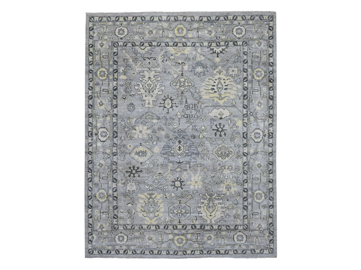 8'0" x 9'9" New Hand Knotted Grey Wool Rectangle Oriental Rug - MOA10268475