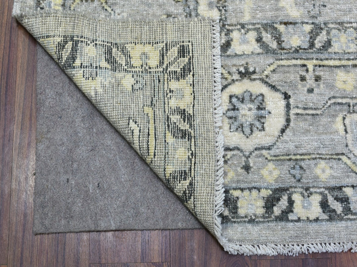 8'0" x 9'9" New Hand Knotted Grey Wool Rectangle Oriental Rug - MOA10268475
