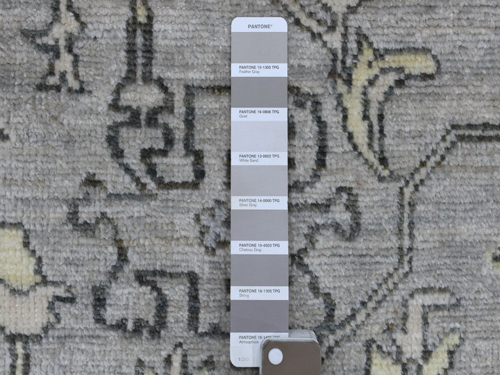 8'0" x 9'9" New Hand Knotted Grey Wool Rectangle Oriental Rug - MOA10268475