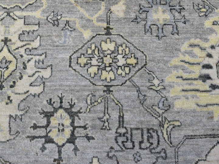 8'0" x 9'9" New Hand Knotted Grey Wool Rectangle Oriental Rug - MOA10268475