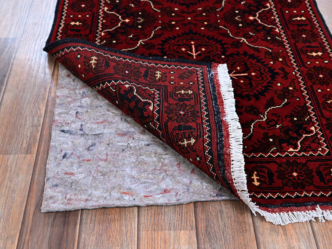 2'4" x 5'2" New Hand Knotted Red Wool Runner Oriental Rug - MOA102684