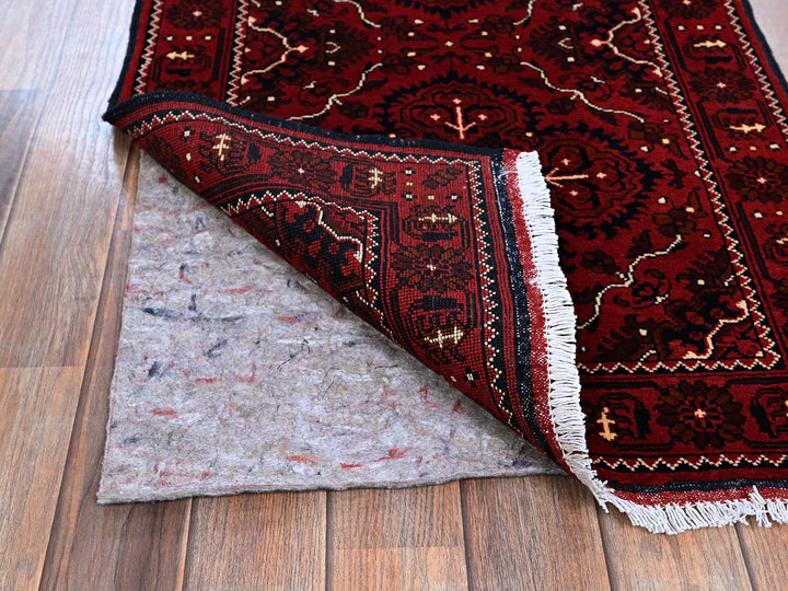 2'4" x 5'2" New Hand Knotted Red Wool Runner Oriental Rug - MOA102684
