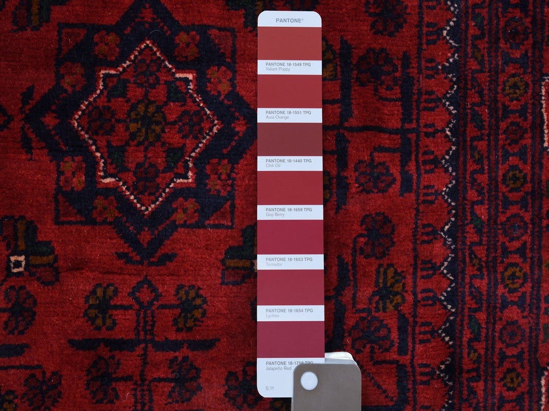 4'2" x 6'6" New Hand Knotted Red Wool Rectangle Oriental Rug - MOA10268556