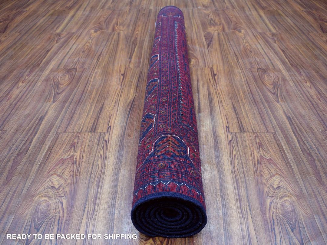 4'2" x 6'6" New Hand Knotted Red Wool Rectangle Oriental Rug - MOA10268556