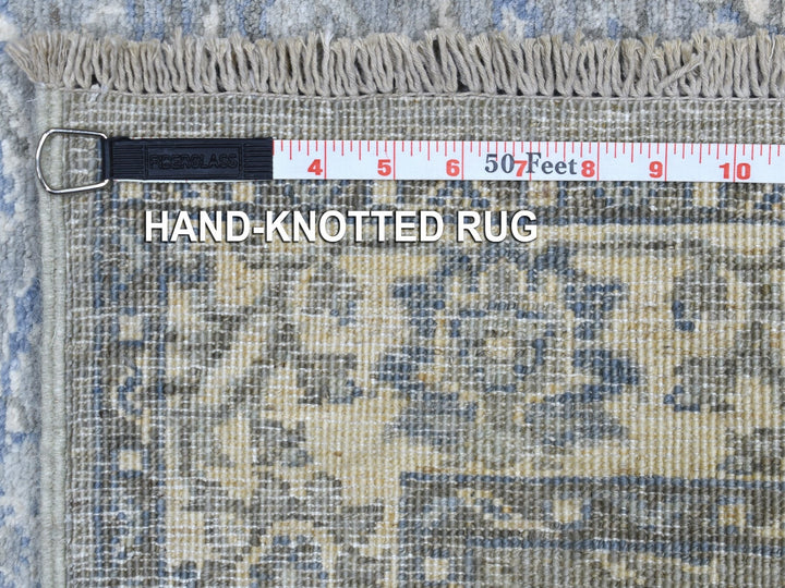 2'6" x 9'9" New Hand Knotted Grey Wool Runner Oriental Rug - MOA10268596